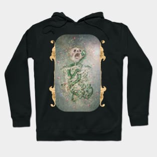 Persephone Eternal Love: Gothic Watercolor skeleton. Snake, Pomegranate Hoodie